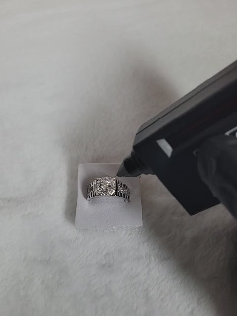 2.00 CTW Moissanite Men’s Ring Size 9 925 Sterling Silver Wedding Band Jewelry Gift