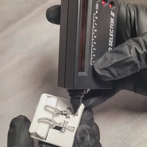 0.50 CTW Iced-Out Moissanite Cross Hoop Earrings in 925 Sterling Silver #2