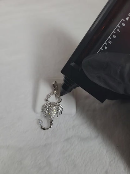 0.75 CTW Moissanite Scorpion Pendant 925 Sterling Silver Zodiac Astrology