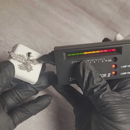 0.75 CTW Iced-Out Moissanite Eagle Pendant in 925 Sterling Silver