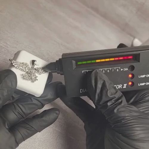 0.75 CTW Iced-Out Moissanite Eagle Pendant in 925 Sterling Silver