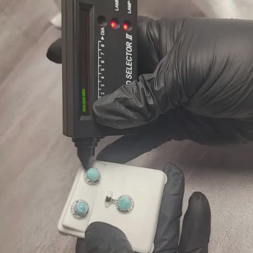 1.50 CTW Iced-Out Moissanite Natural Larimar Pendant in 925 Sterling Silver