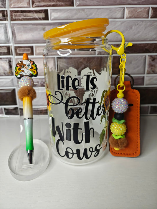 16oz Libby Life Is Better With Cows Set