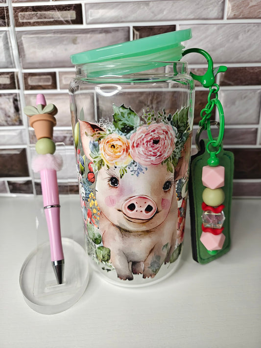 16oz Libby Cute Pig Set