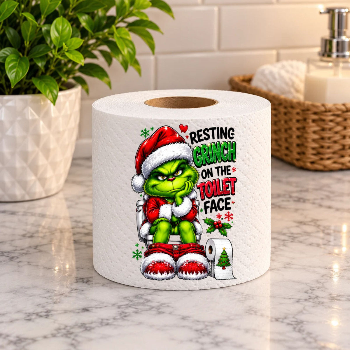 Resting Grinch On The Toilet Face